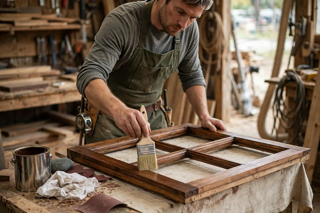 Wood-framed windows on a craftsman bungalow exterior