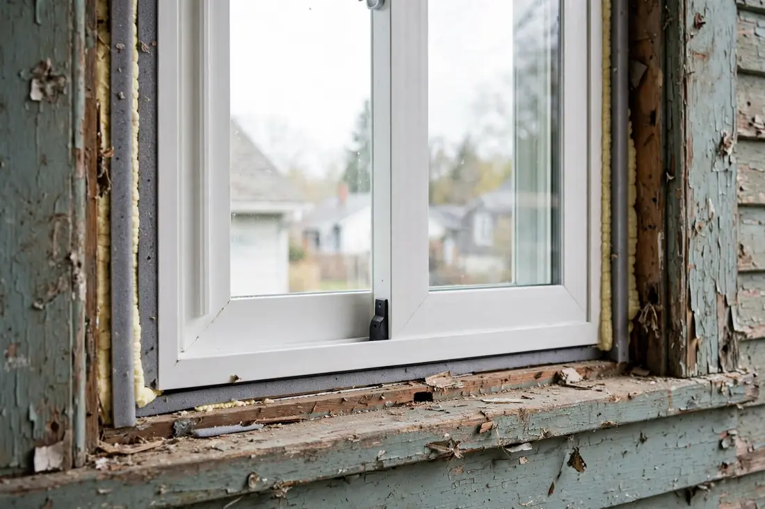Exposed wall opening during a full-frame window installation