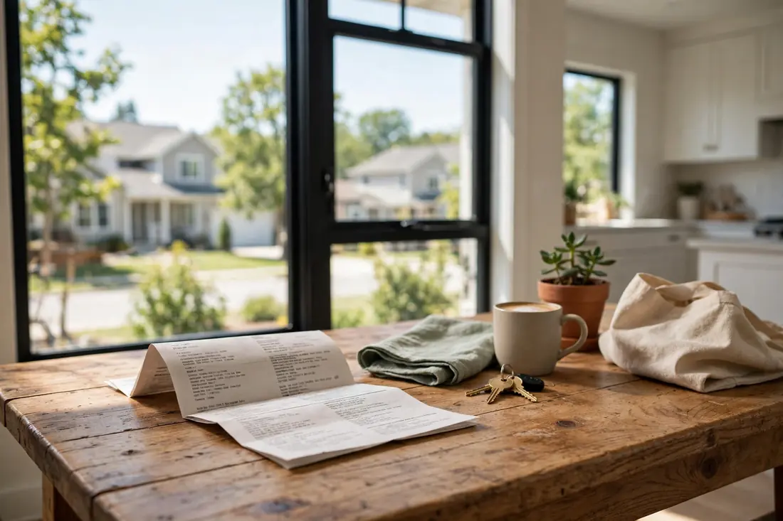 Monthly energy bill next to a modern energy-efficient window